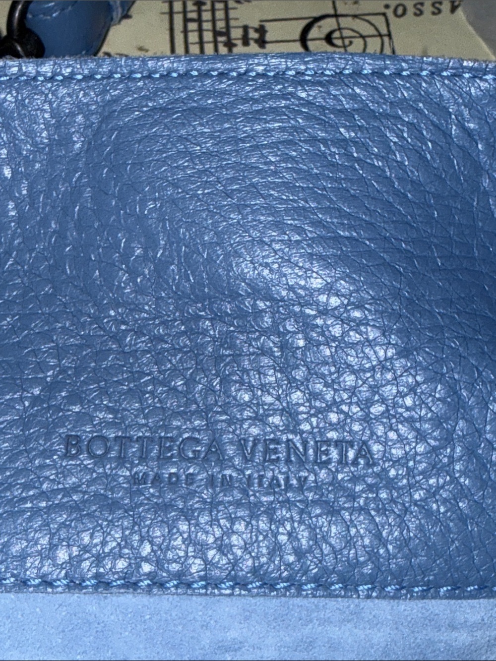 Bottega Veneta Blue Leather Woven Motif Bucket Bag - Picture 8 of 13